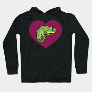 Purple Heart Colorful Chameleon for Chameleon Lovers Hoodie